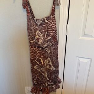 Nasty Gal Burgundy Paisley Mini Dress